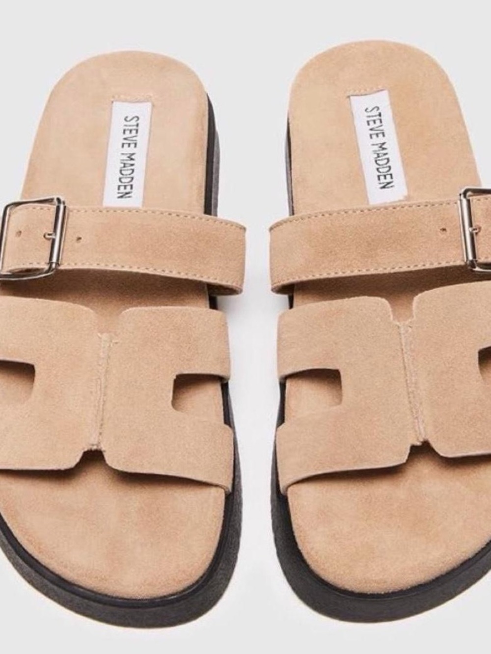 Steve Madden Women's Tan Suede Slide Sandals Size 6.5